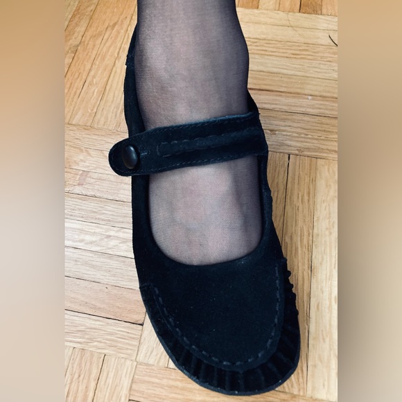 GREENWICH VILLAGE - Black Suede Mary-Jane Ballerina Flats - Size 6 - New! - Picture 2 of 3